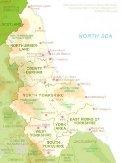 Map of North East England