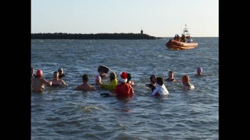 Newbiggin lifeboat watches over the event