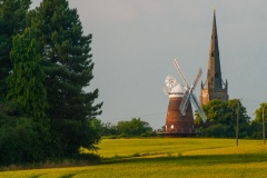 Thaxted windmill and church spire