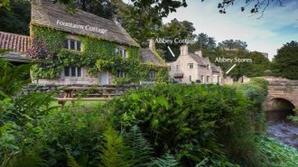 The exterior of Fountains Cottage, Abbey Cottage and Abbey Stores nr Ripon, Yorkshire © Chris Lacey